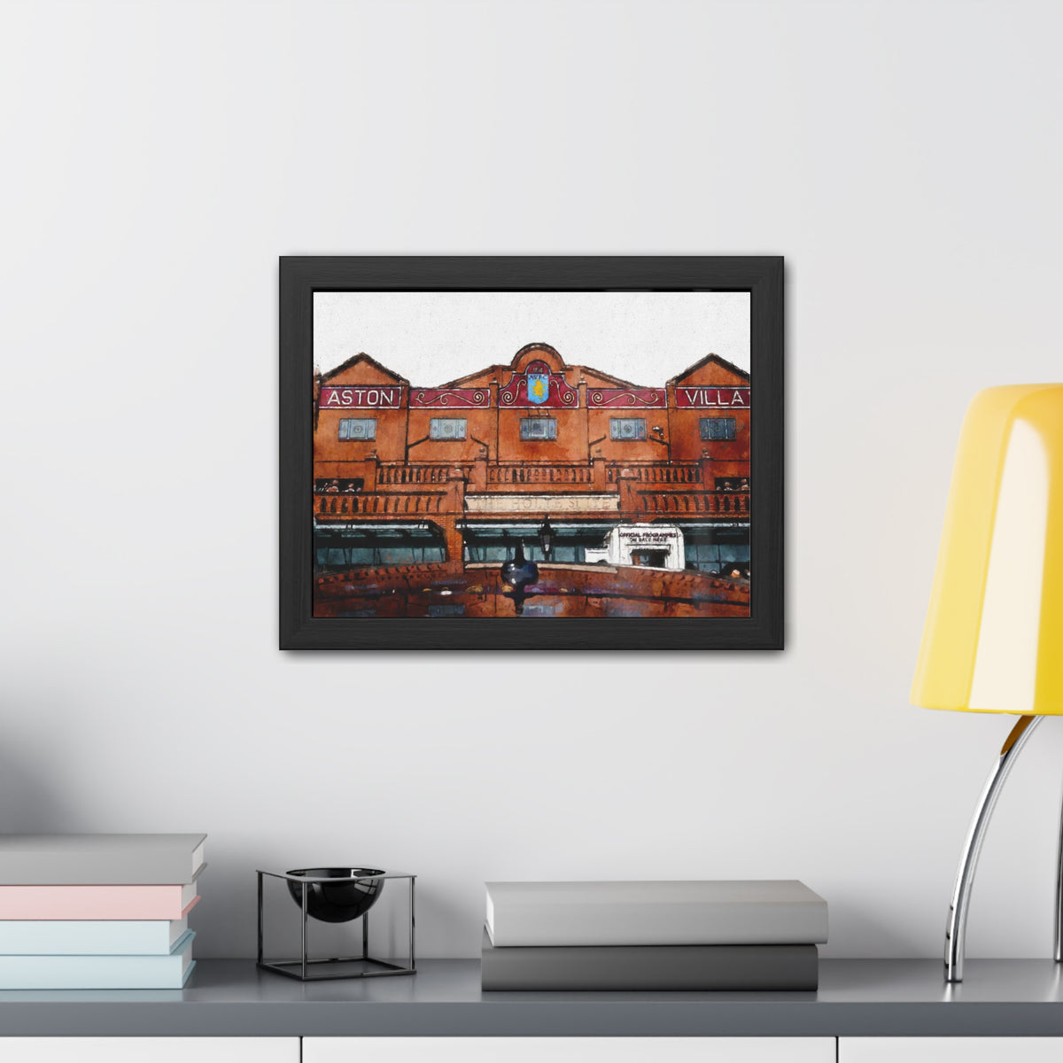 Aston Villa - Expressionist Modern Art - Ready to Hang Framed Watercolour Fine Art Painting Print Poster, Football Wall Art, Soccer Fan Gift