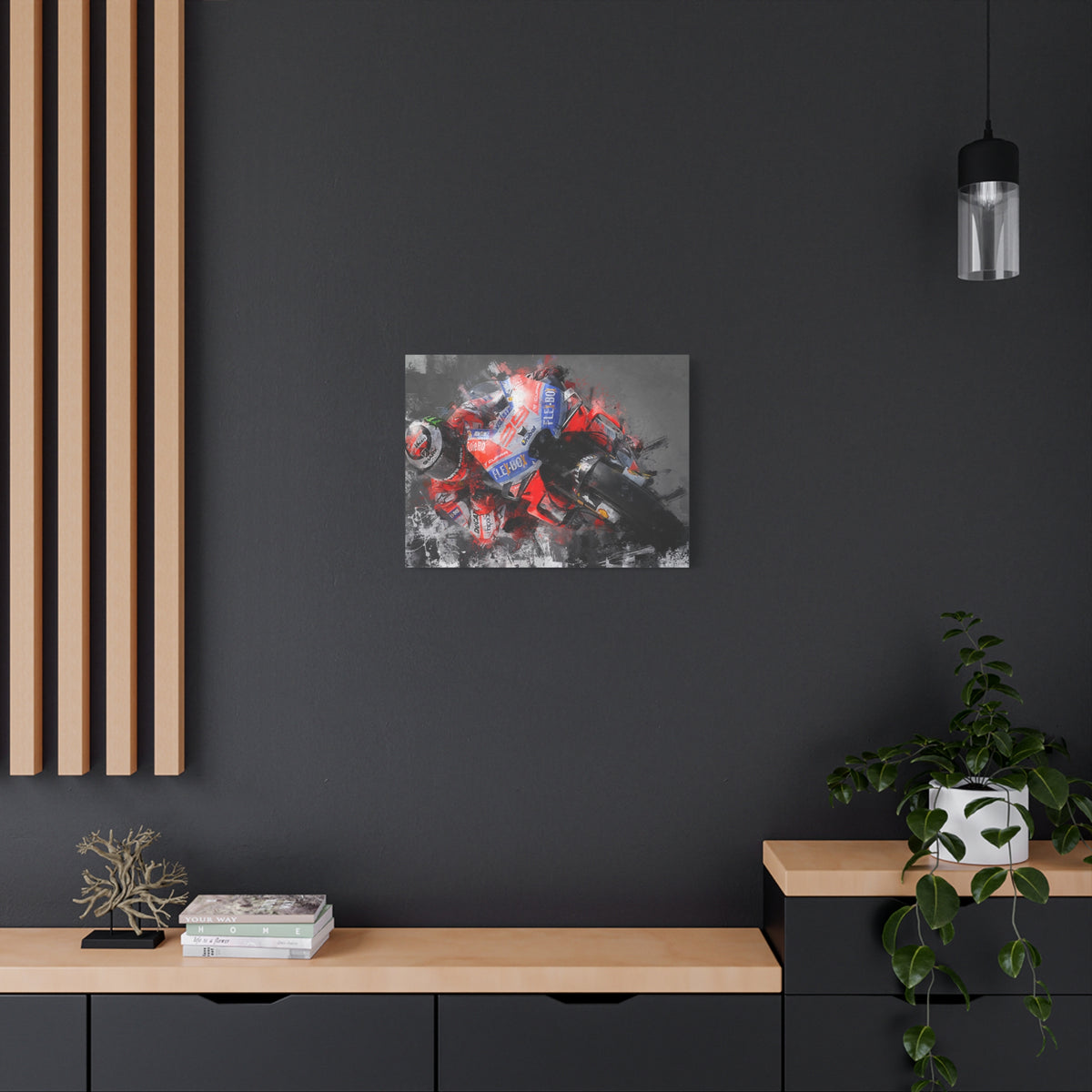 Expressive Speed: Stretched Canvas Fine Art MotoGP Print Poster - Ready to Hang, Wall Art MotoGP Gift