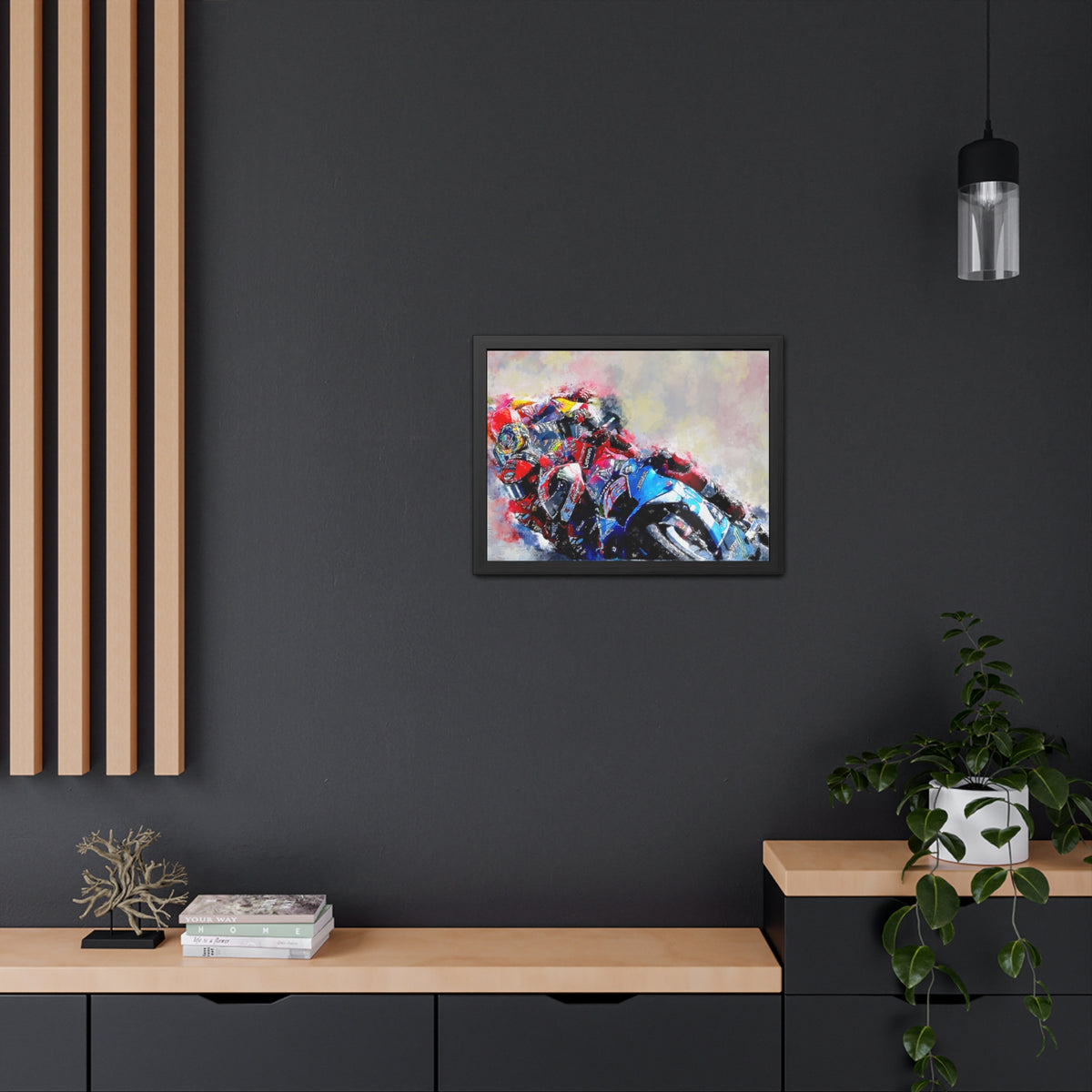 Ride the Thrills: Framed Watercolour MotoGP Fine Art Print Poster Masterpiece - Ready to Hang, Wall Art MotoGP Gift