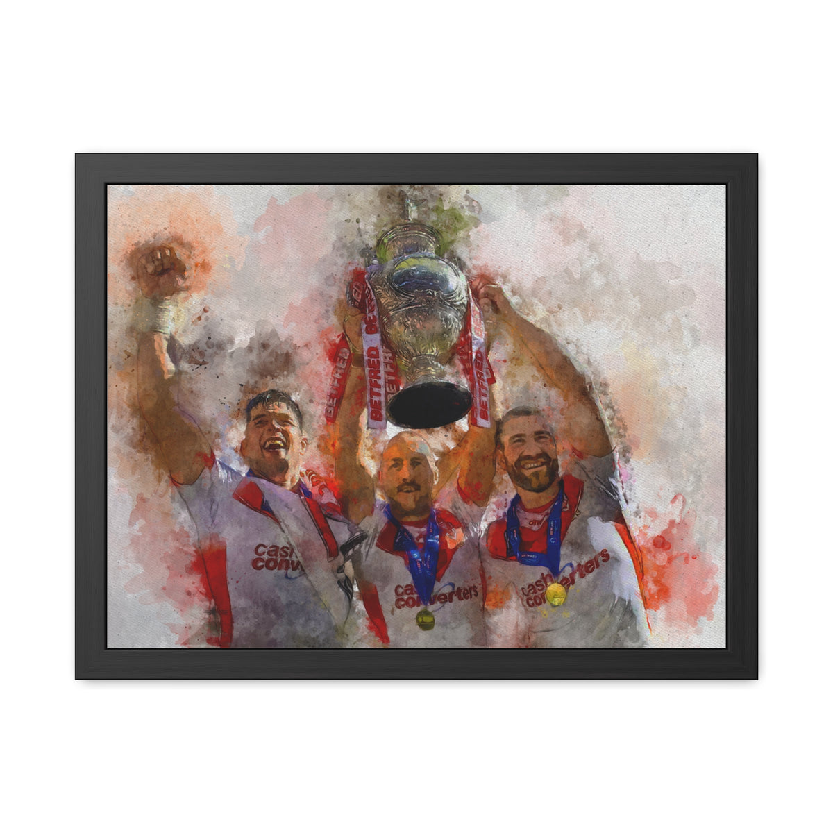 Rugby League Challenge Cup Winners 2021 St Helens Framed Art Print Poster, Ready to Hang, Saints Fan Gift