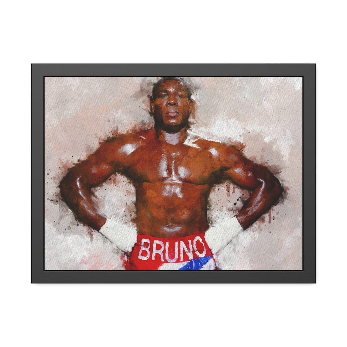 Frank Bruno Tribute Portrait: Framed Watercolour Fine Art Boxing Print Poster - Ready to Hang, Wall Art Boxing Gift