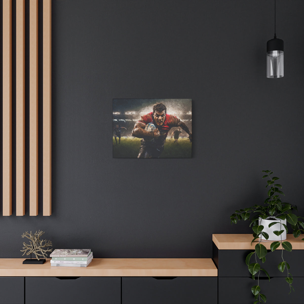 Rugby Intensity Captured: Impressionist Canvas Fine Art Print Poster - Ready to Hang Wall Art,  Rugby Gift