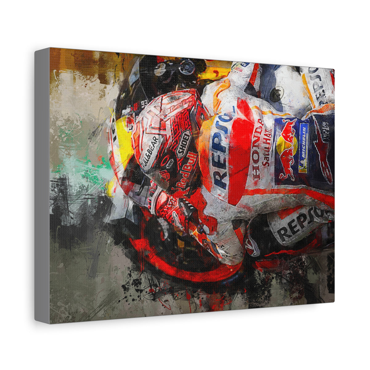 Adrenaline Rush: Stretched Canvas Fine Art MotoGP Print Poster - Ready to Hang, Wall Art MotoGP Gift