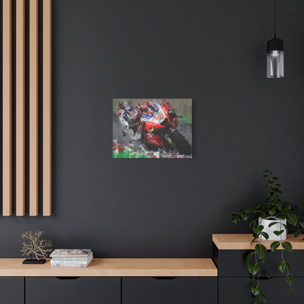 MotoGP Marvel: Stretched Canvas Fine Art Print Poster - Ready to Hang, Wall Art MotoGP Gift