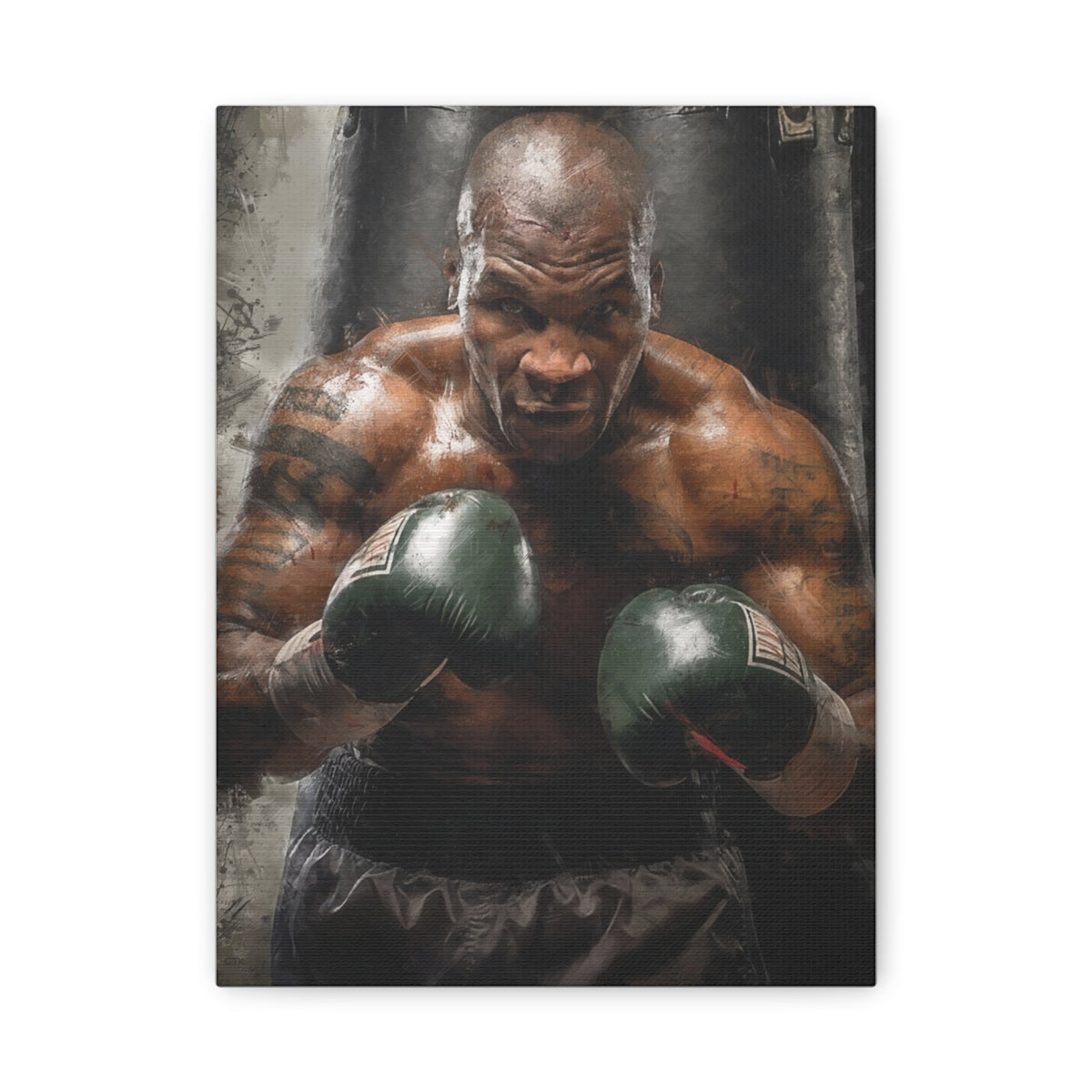 Iron Mike Tyson: Expressive Canvas Fine Art Print Poster - Ready to Hang, Wall Art Boxing Gift