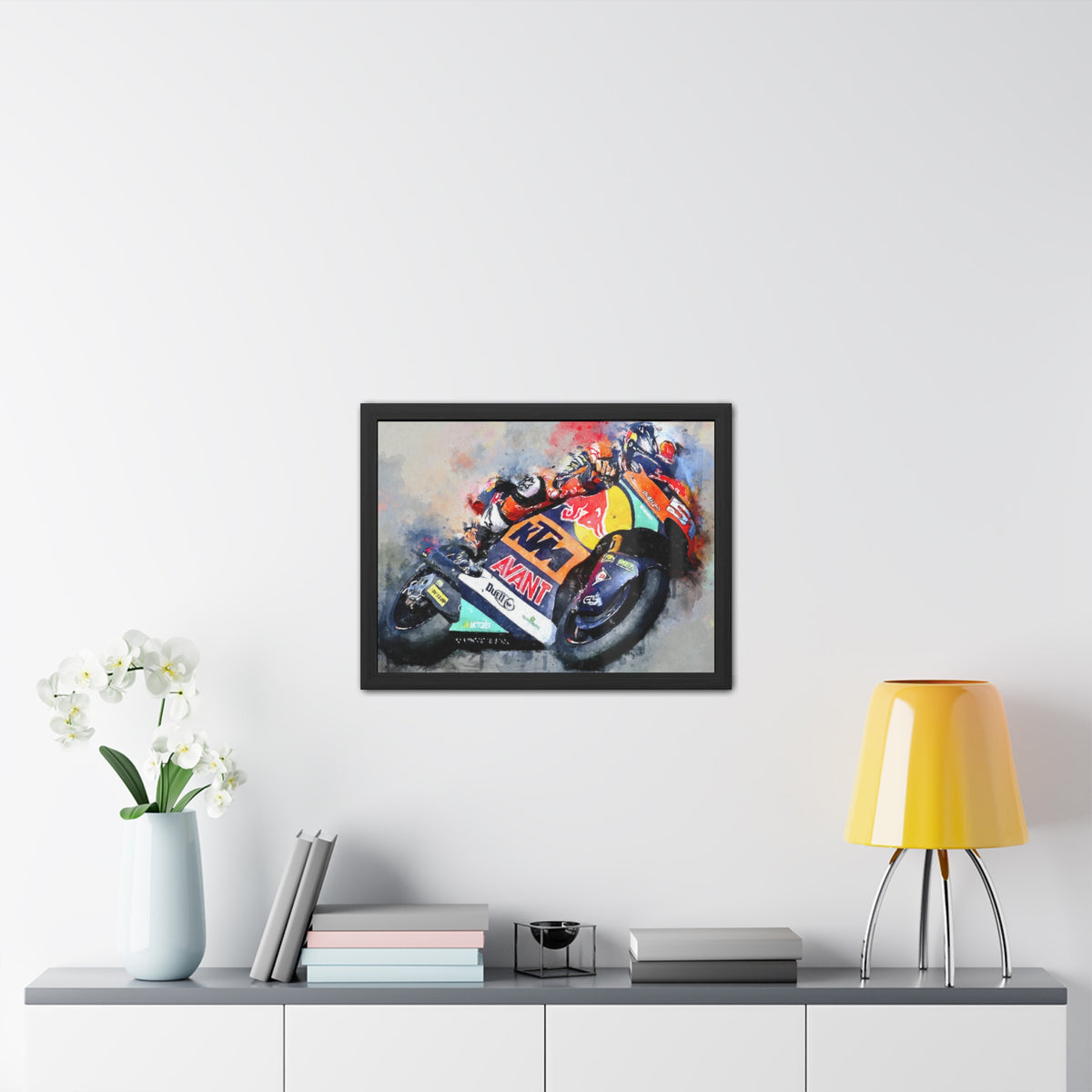 Speed Unleashed: Framed Watercolour MotoGP Fine Art Print Poster - Ready to Hang, Wall Art MotoGP Gift