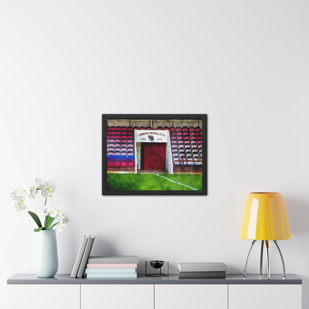 Arbroath FC Gayfield Park Watercolour Print ,Ready to Hang Framed Watercolour Fine Art Painting Print Poster