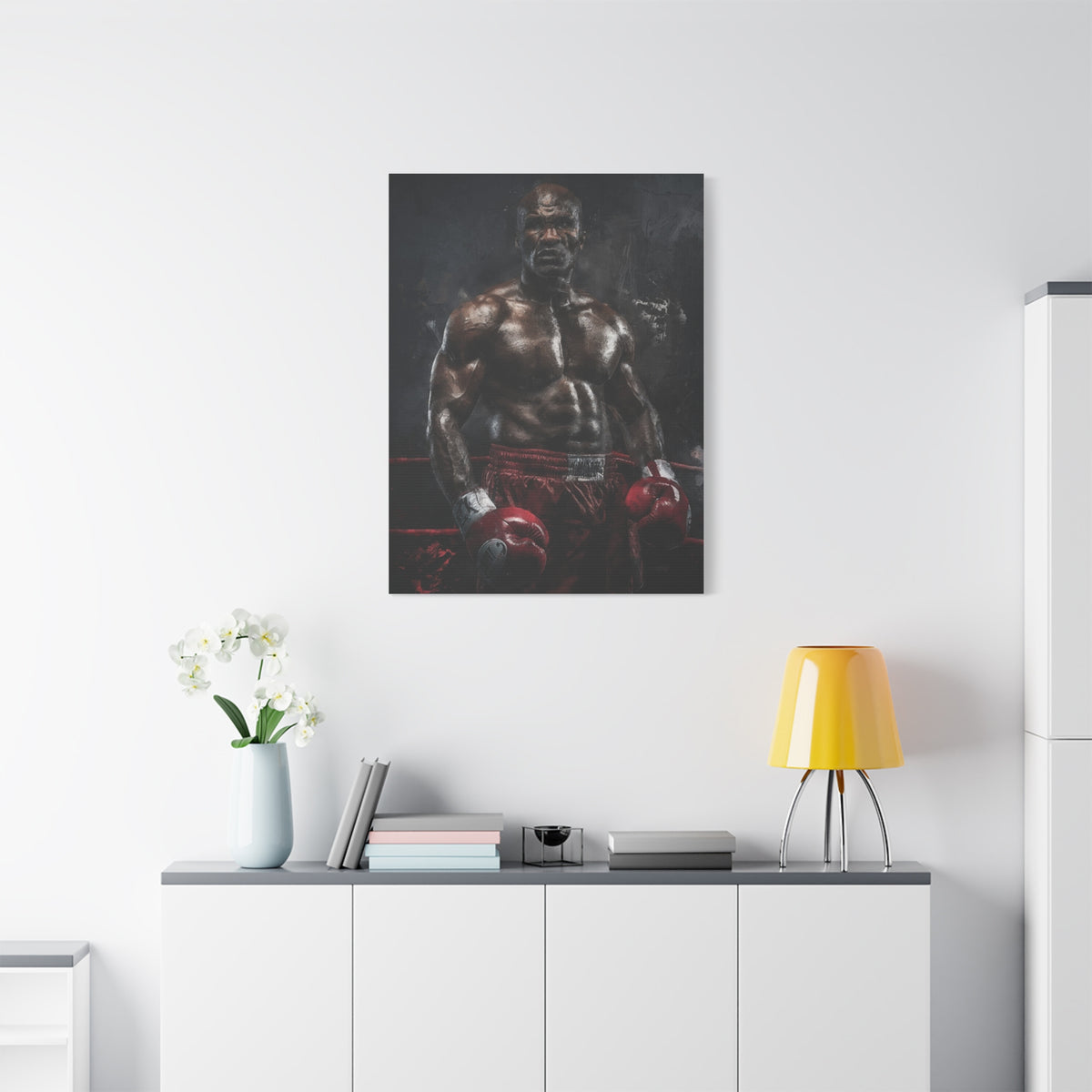 Evander Holyfield Portrait Painting: Stretched Canvas Fine Art Boxing Print Poster - Ready to Hang, Wall Art Boxing Gift