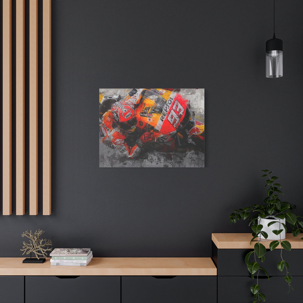Marc Marquez Masterpiece, Stretched Canvas Fine Art MotoGP Print Poster, Ready to Hang, Wall Art MotoGP Gift