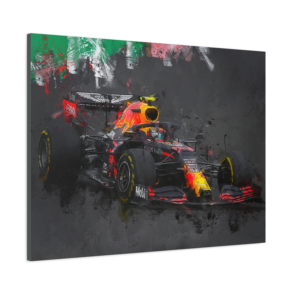 Experience Speed in Style: Stretched Canvas F1 Fine Art Print Poster of Aston Martin - Ready to Hang, Wall Art Formula One Gift