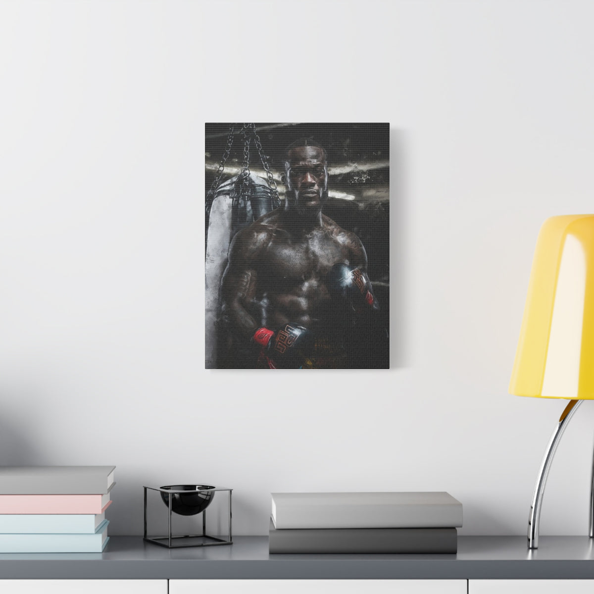 Deontay Wilder Portrait Painting: Power and Precision - Stretched Canvas Fine Art Boxing Print Poster, Ready to Hang, Wall Art Boxing Gift