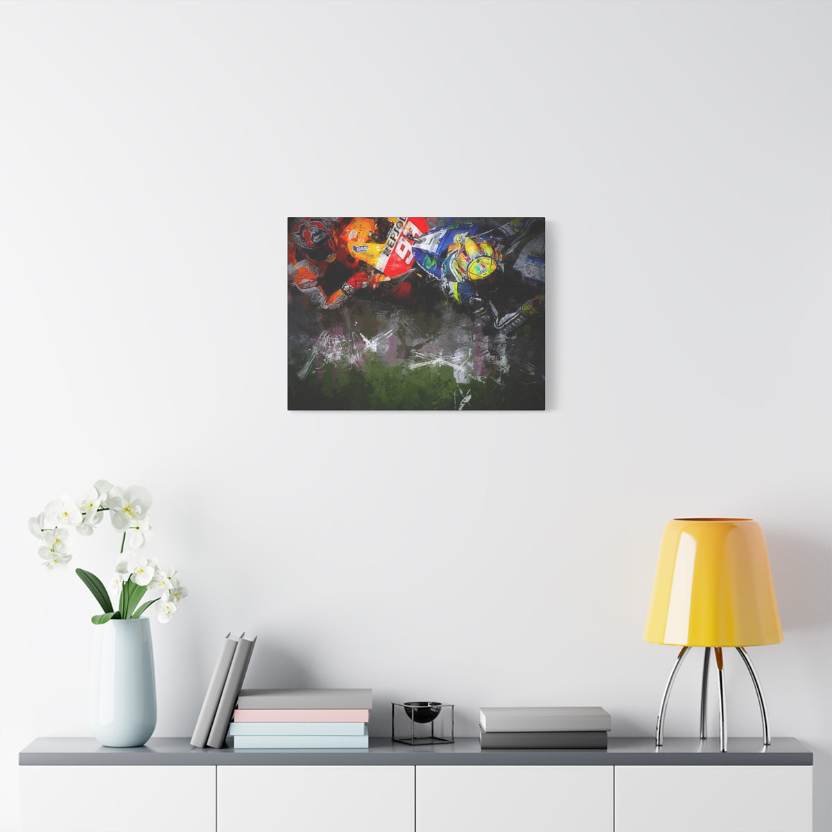 Duel of Champions: Stretched Canvas Fine Art MotoGP Print Poster - Ready to Hang, Wall Art MotoGP Gift
