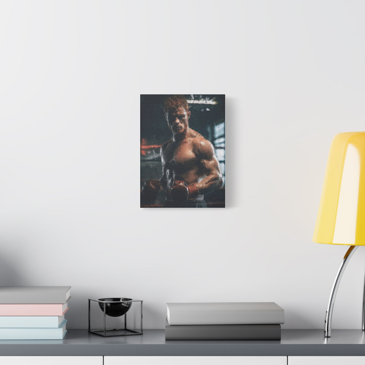 Canelo Álvarez Painting: Expressive Boxing Brilliance - Stretched Canvas Fine Art Boxing Print Poster, Ready to Hang, Wall Art Boxing Gift
