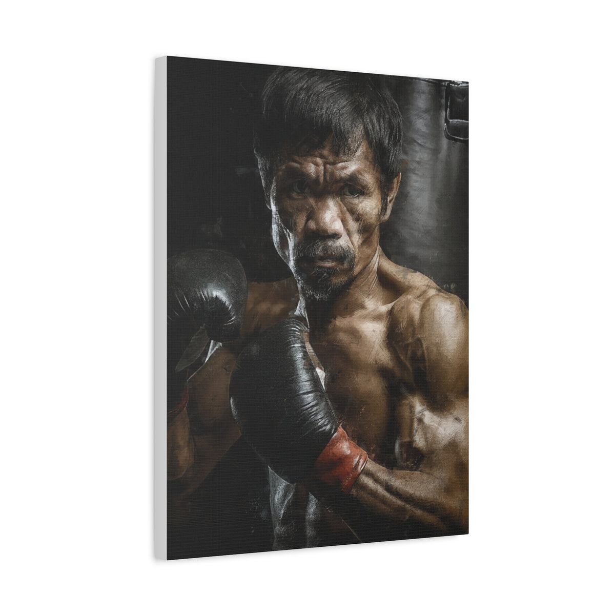 Manny Pacquiao Portrait Painting: Stretched Canvas Fine Art Boxing Print Poster- Ready to Hang, Wall Art Boxing Gift