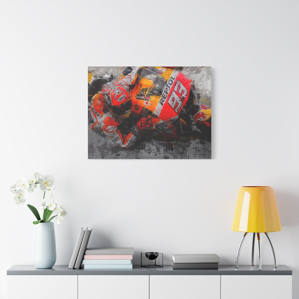Marc Marquez Masterpiece, Stretched Canvas Fine Art MotoGP Print Poster, Ready to Hang, Wall Art MotoGP Gift