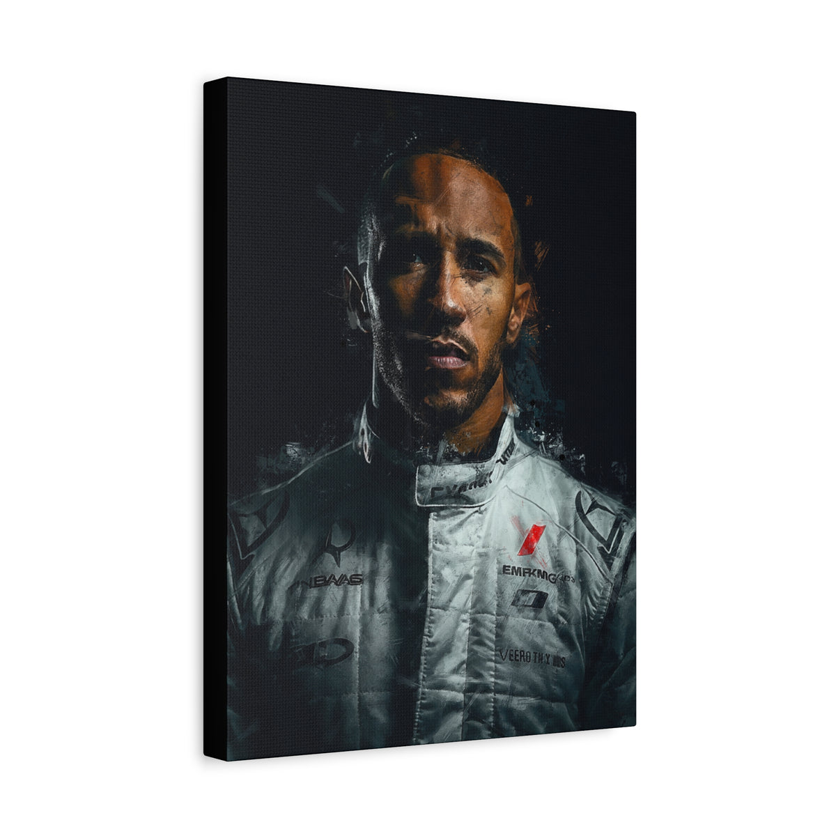 Captivating Lewis Hamilton Portrait - Stretched Canvas Fine Art Print, Ready to Hang, Wall Art Formula One Gift