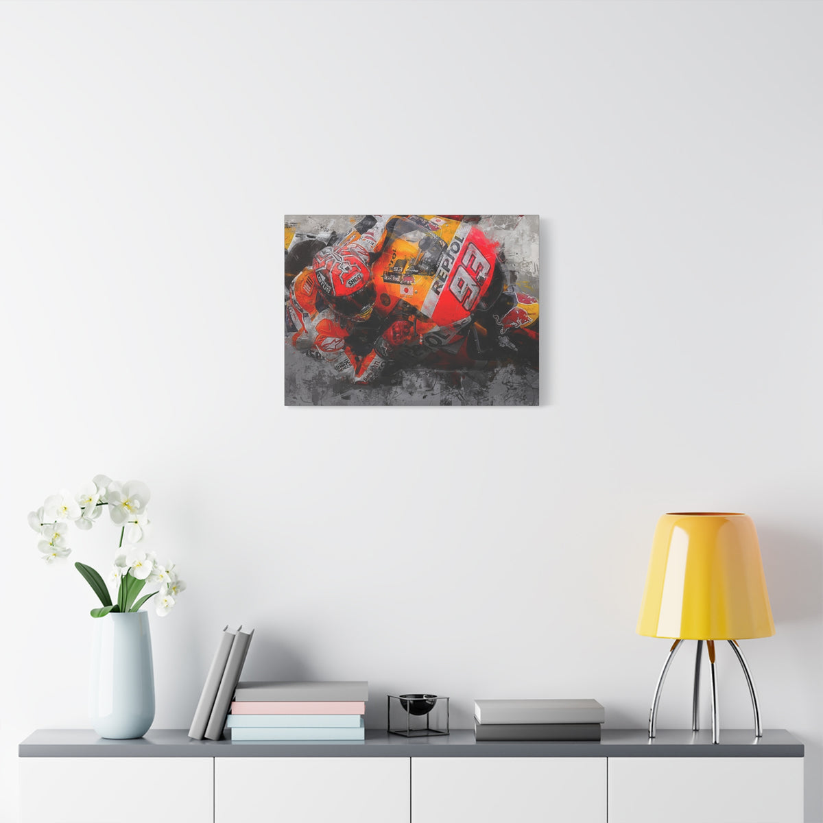 Marc Marquez Masterpiece, Stretched Canvas Fine Art MotoGP Print Poster, Ready to Hang, Wall Art MotoGP Gift