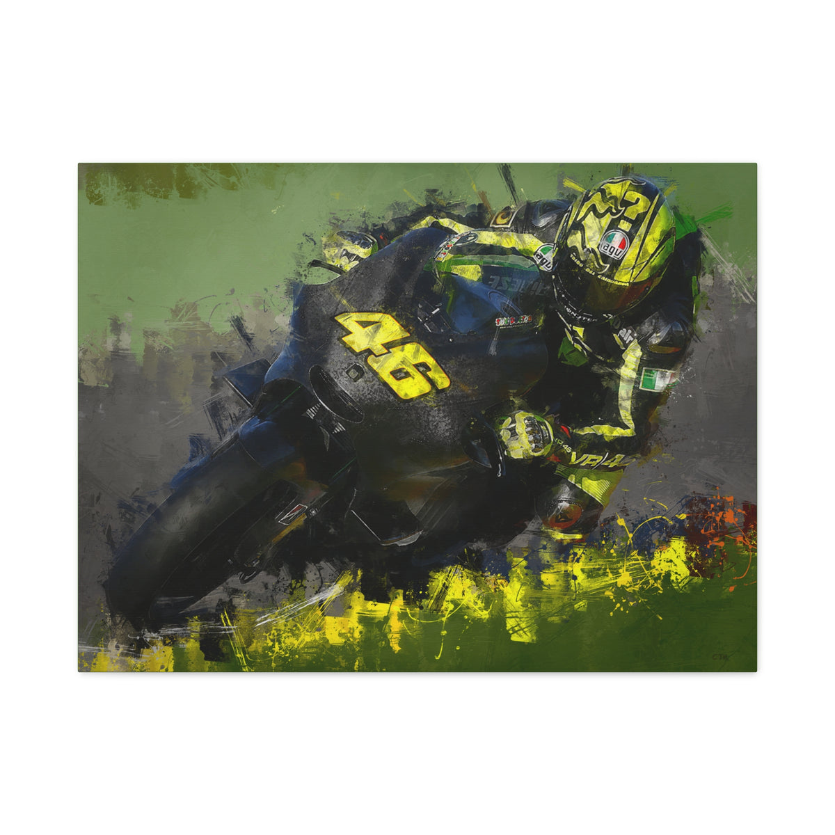 Capture the Thrill: Stretched Canvas Fine Art MotoGP Print Poster - Ready to Hang, Wall Art MotoGP Gift