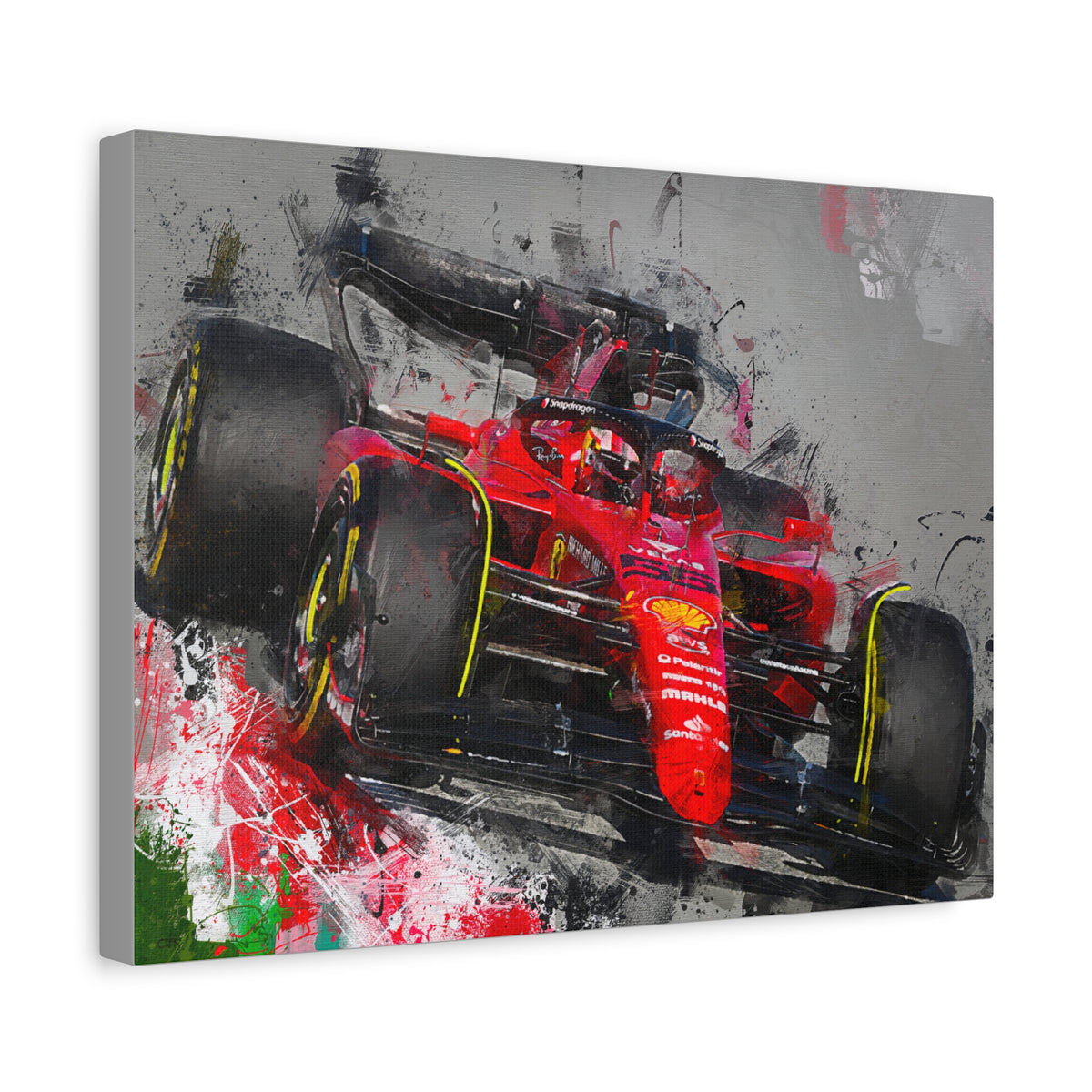 Speed and Style Unleashed: Stretched Canvas Fine Art F1 Print Poster - Ready to Hang, Wall Art Formula One Gift