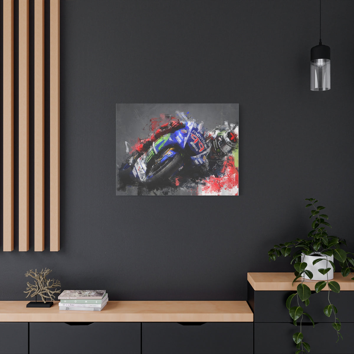 Speed Unleashed: Stretched Canvas Fine Art MotoGP Print Poster - Ready to Hang, Wall Art MotoGP Gift
