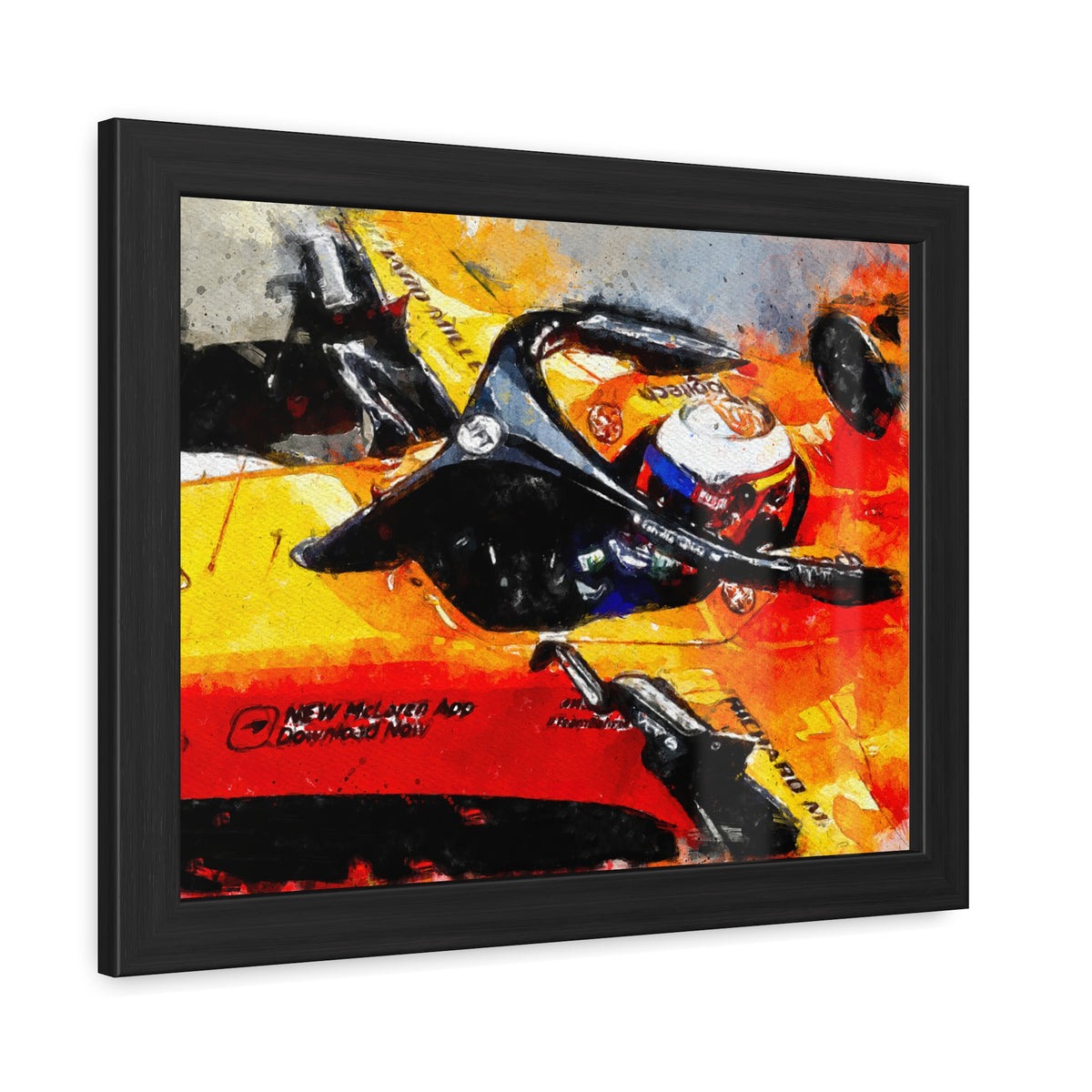 Capture the F1 Essence with Carlos Sainz - Framed Watercolour Fine Art Print Poster - Ready to Hang, Wall Art Formula One Gift