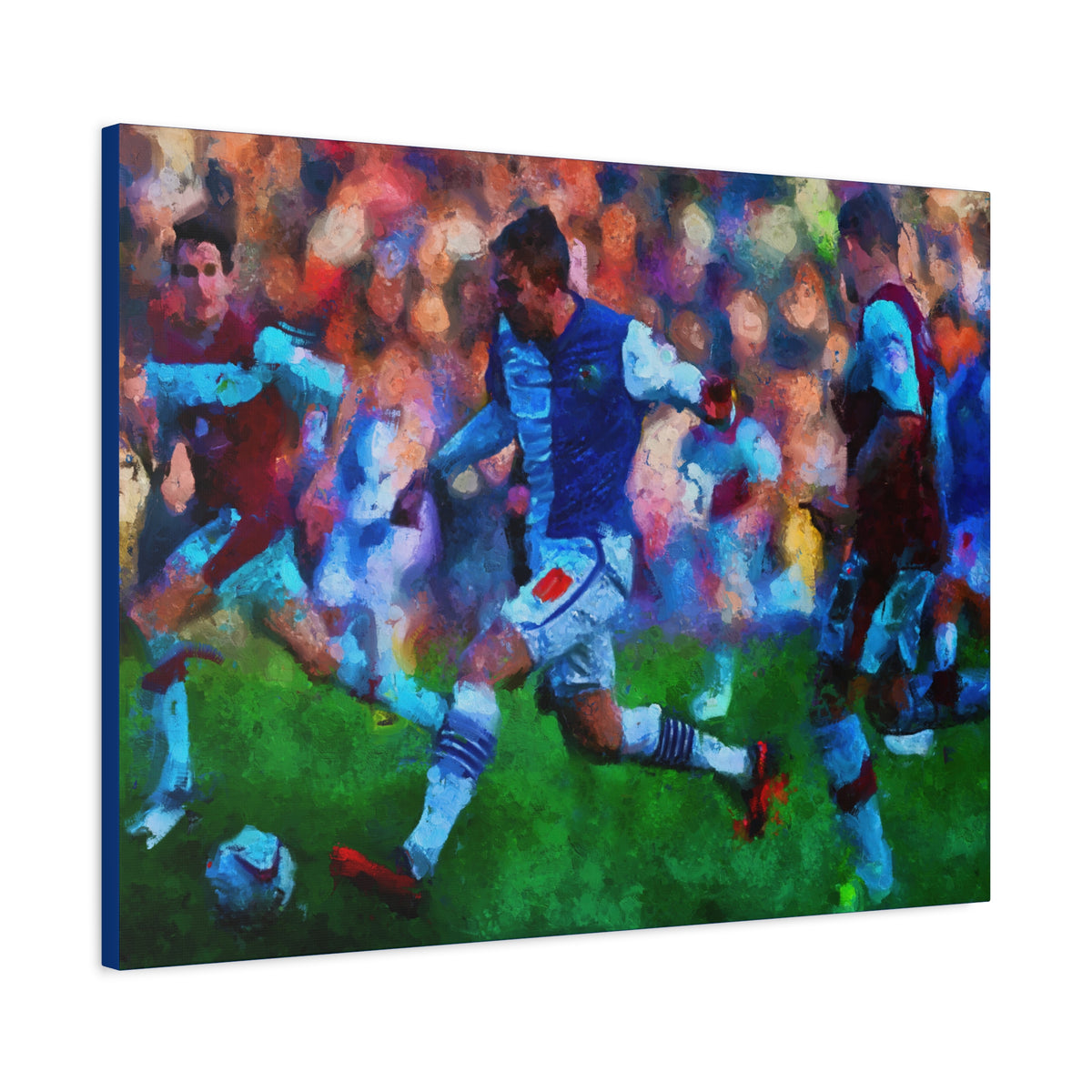 Burnley vs. Blackburn Rovers Derby Ready to Hang Framed Impessionist Fine Art Painting Print Poster, Football Wall Art, Soccer Fan Gift