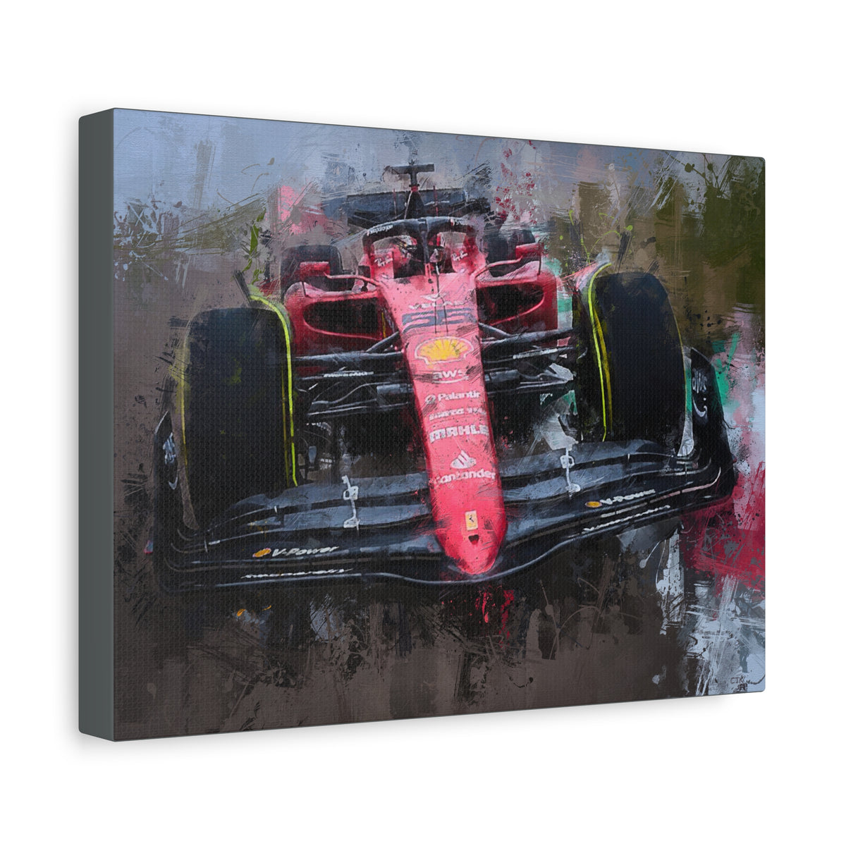 Roar of the Track: Stretched Canvas F1 Racing Car Fine Art Print Poster - Ready to Hang, Wall Art Formula One Gift