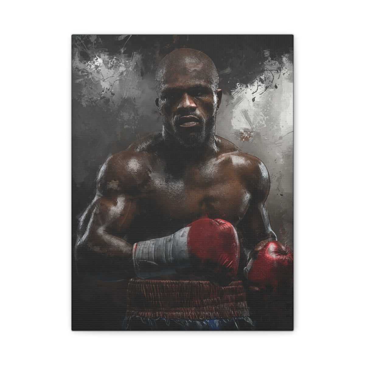 Floyd Mayweather Jr. Portrait Painting: Stretched Canvas Fine Art Boxing Print Poster - Ready to Hang, Wall Art Boxing Gift