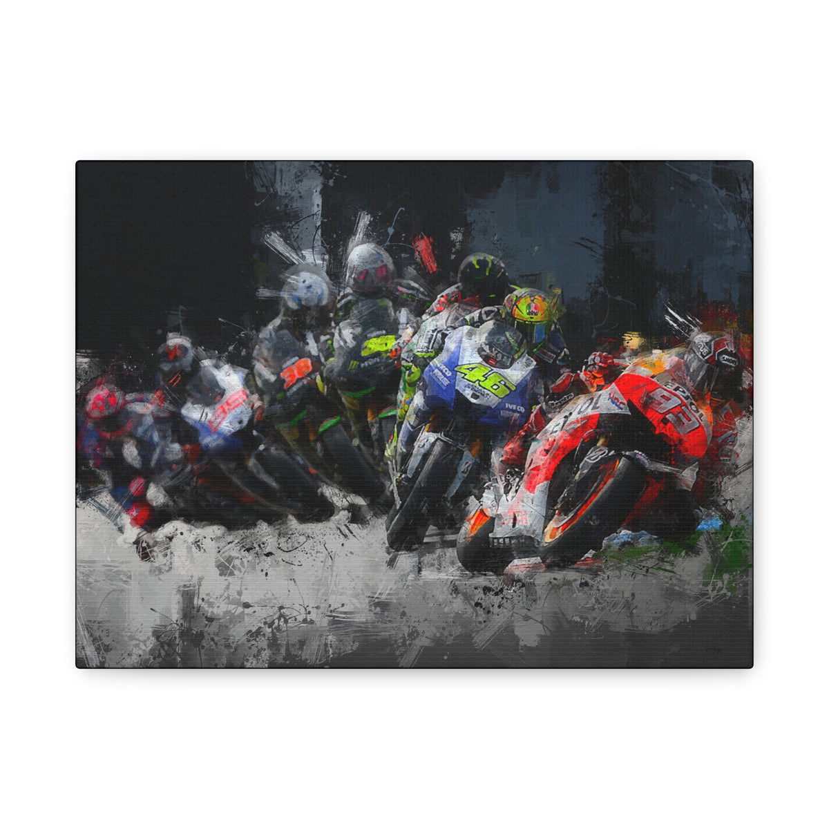 Rev Up Your Walls with Thrilling MotoGP Action! Stretched Canvas Fine Art MotoGP Print Poster - Ready to Hang, Wall Art MotoGP Gift