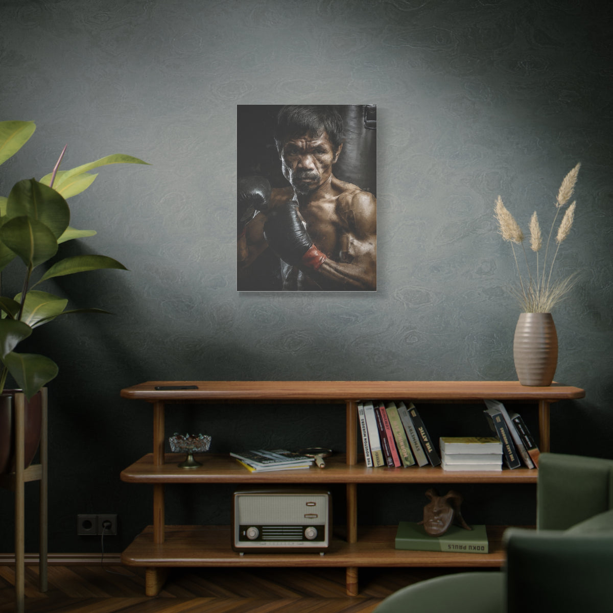 Manny Pacquiao Portrait Painting: Stretched Canvas Fine Art Boxing Print Poster- Ready to Hang, Wall Art Boxing Gift