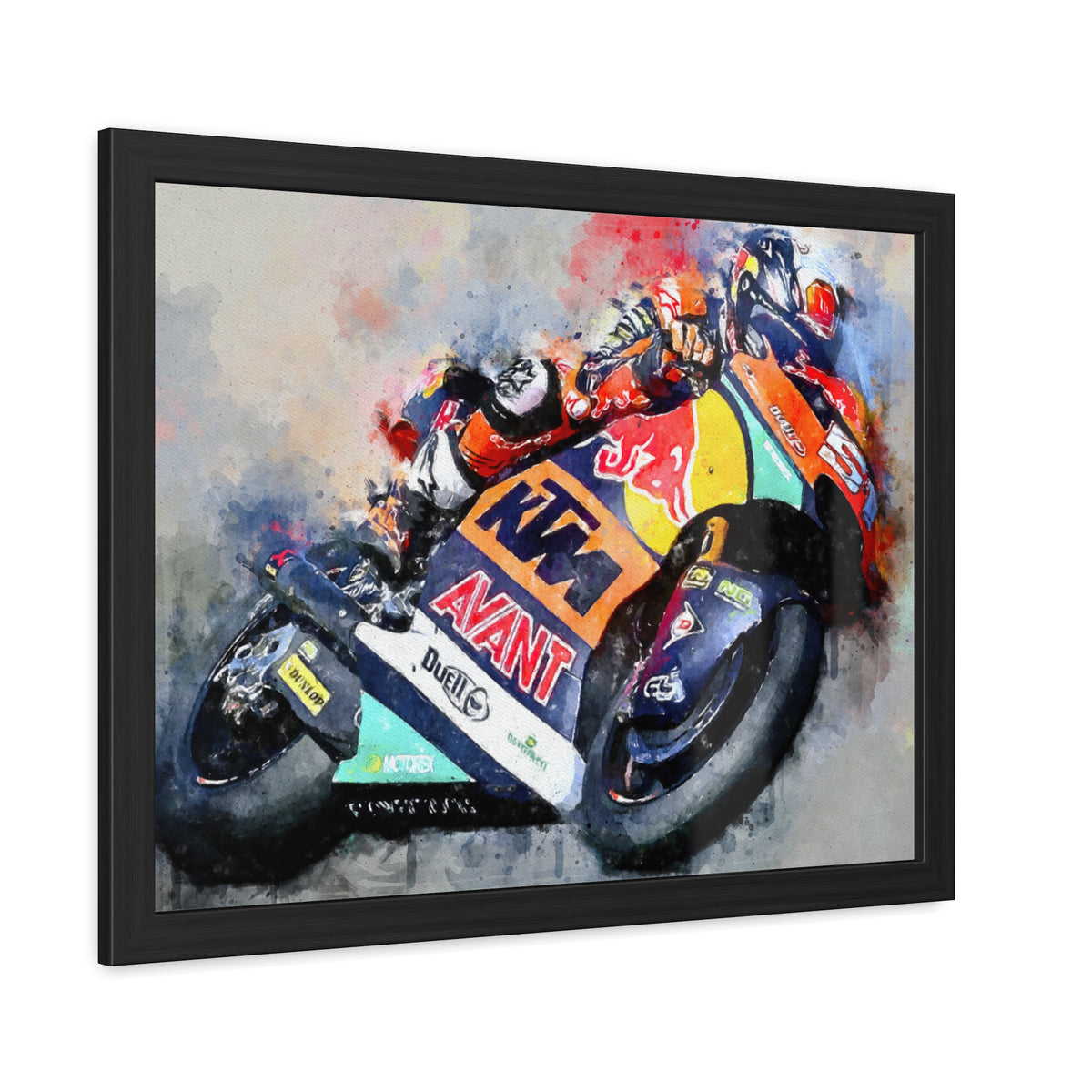 Speed Unleashed: Framed Watercolour MotoGP Fine Art Print Poster - Ready to Hang, Wall Art MotoGP Gift