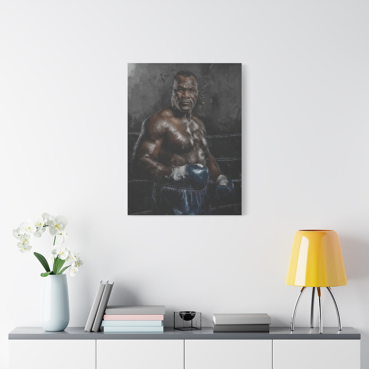 Smokin' Joe Frazier: Stretched Canvas Fine Art Boxing Print Poster - Ready to Hang, Wall Art Boxing Gift