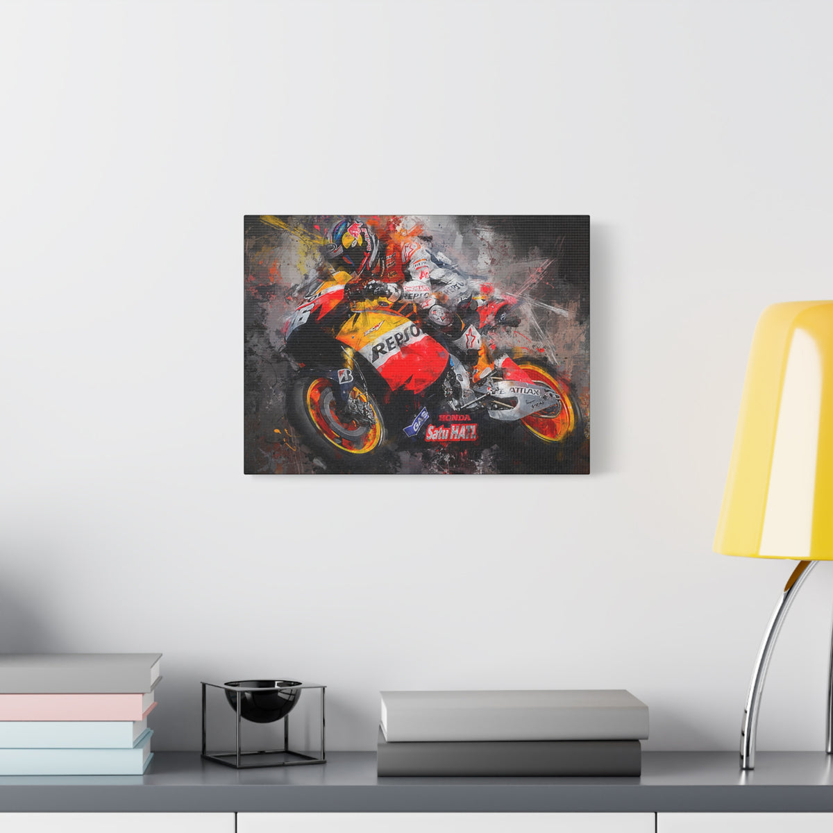 Experience the Thrill: Stretched Canvas Fine Art MotoGP Print Poster - Ready to Hang, Wall Art MotoGP Gift