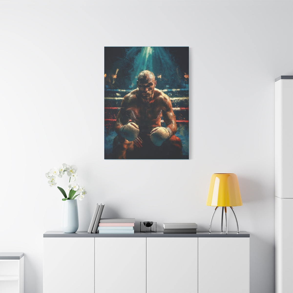 Fury Unleashed: Stretched Canvas Fine Art Boxing Print - Ready to Hang, Wall Art Boxing Gift