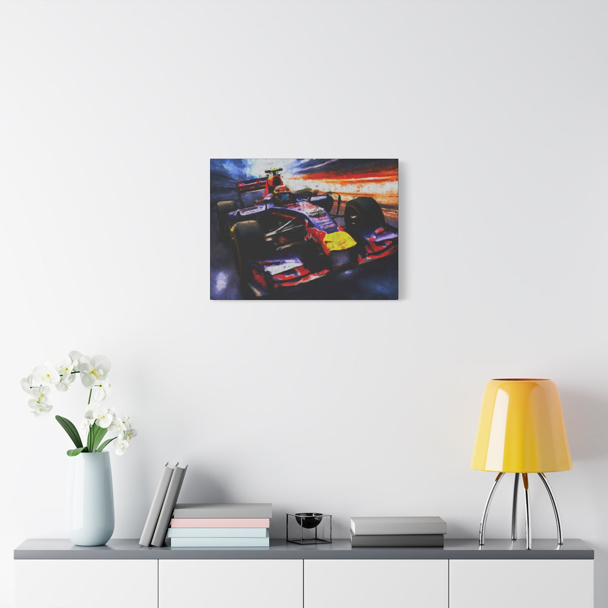 Speeding through a  Monaco Circuit Tunnel: Stretched Canvas F1 Fine Art Print Poster - Ready to Hang, Wall Art Formula One Gift