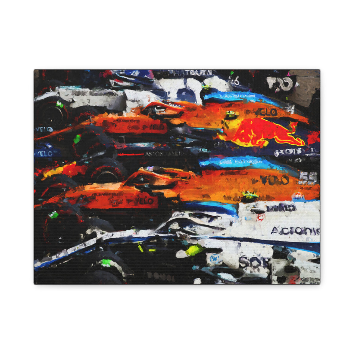 Feel the Roar: Stretched Canvas Fine Art F1 Print Poster - Ready to Hang, Wall Art Formula One Gift