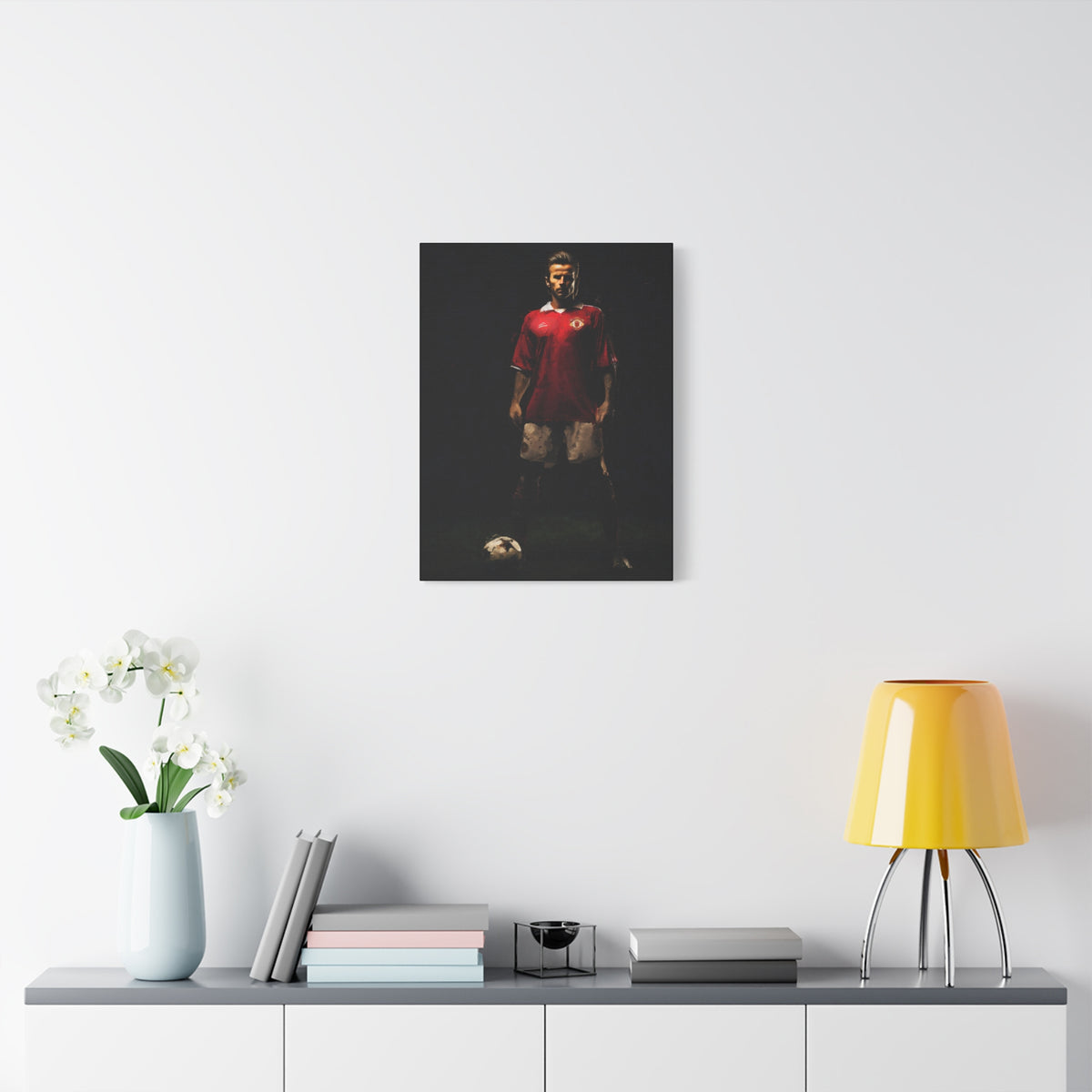 Beckham's Elegance: Impressionist Portrait Painting - Stretched Canvas Football Fine Art Print Poster- Ready to Hang Football Wall Art