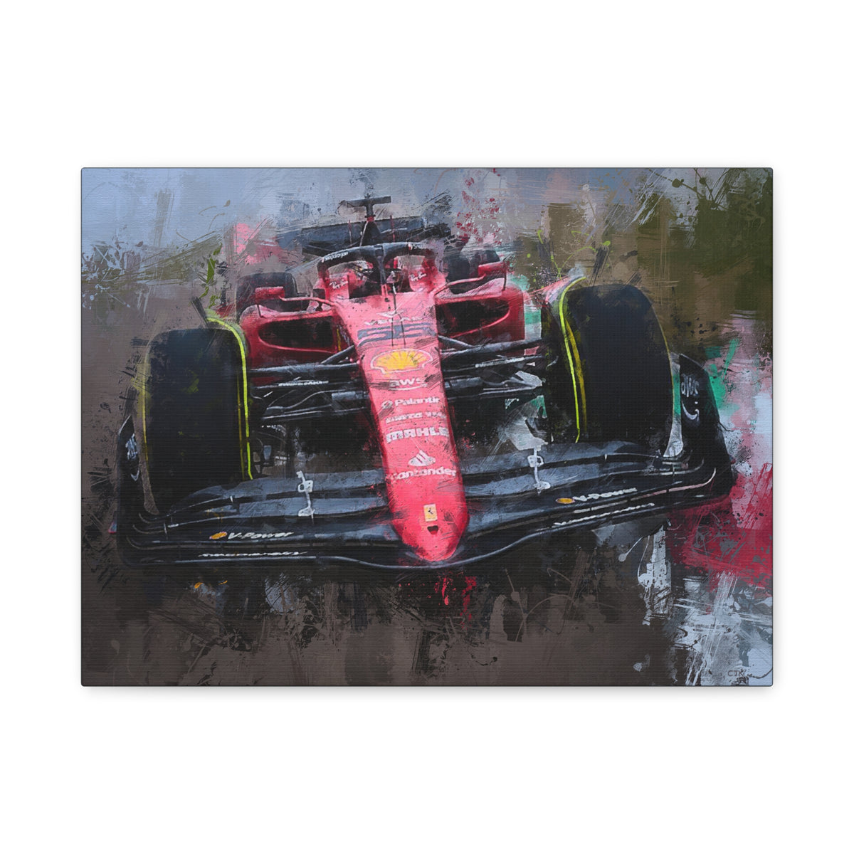 Roar of the Track: Stretched Canvas F1 Racing Car Fine Art Print Poster - Ready to Hang, Wall Art Formula One Gift