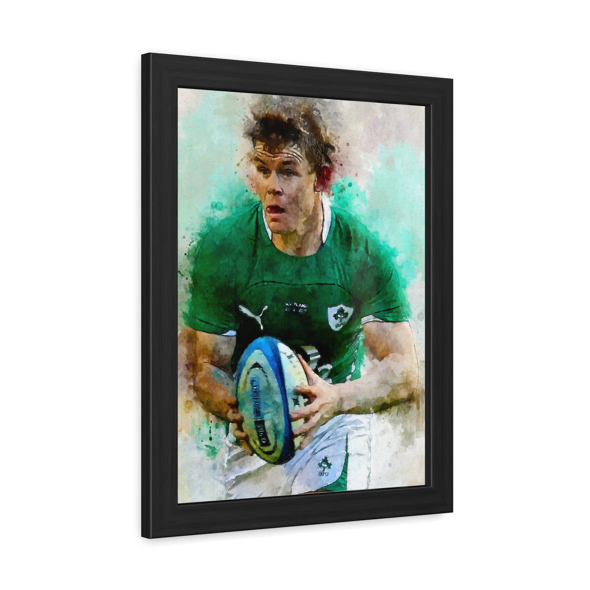 Brian O'Driscoll:  Fine Art Print of the Legendary Rugby Player - Ready to Hang Framed Rugby Print Poster,  Wall Art, Rugby Fan Gift