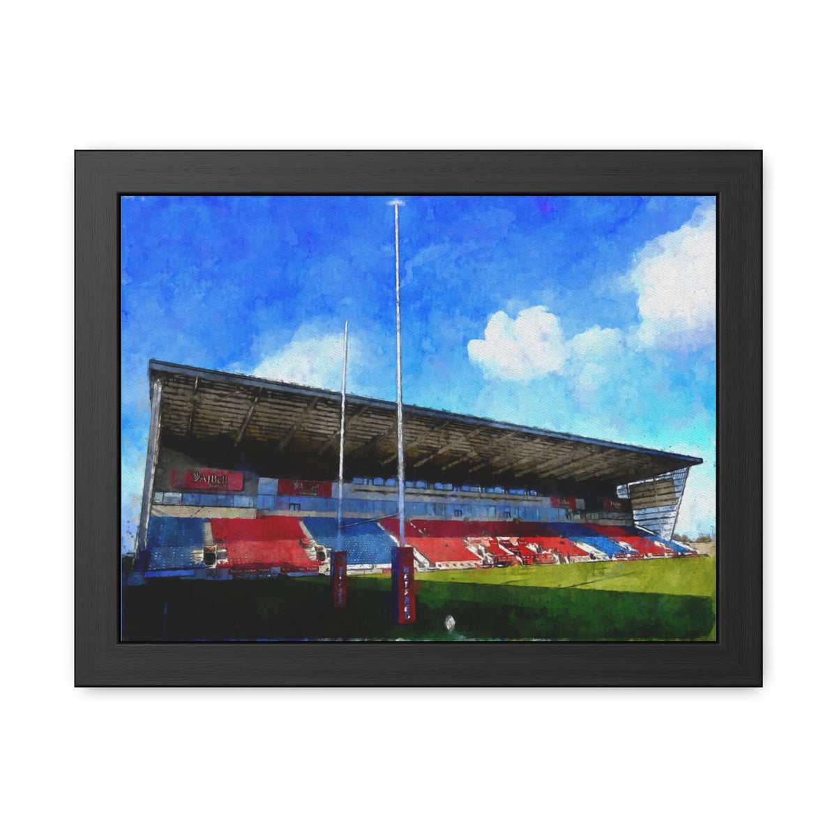 Sale Symphony: Watercolour Painting - Ready to Hang Framed Fine Art Rugby Print Poster, Stadium Ground Wall Art, Rugby Fan Gift