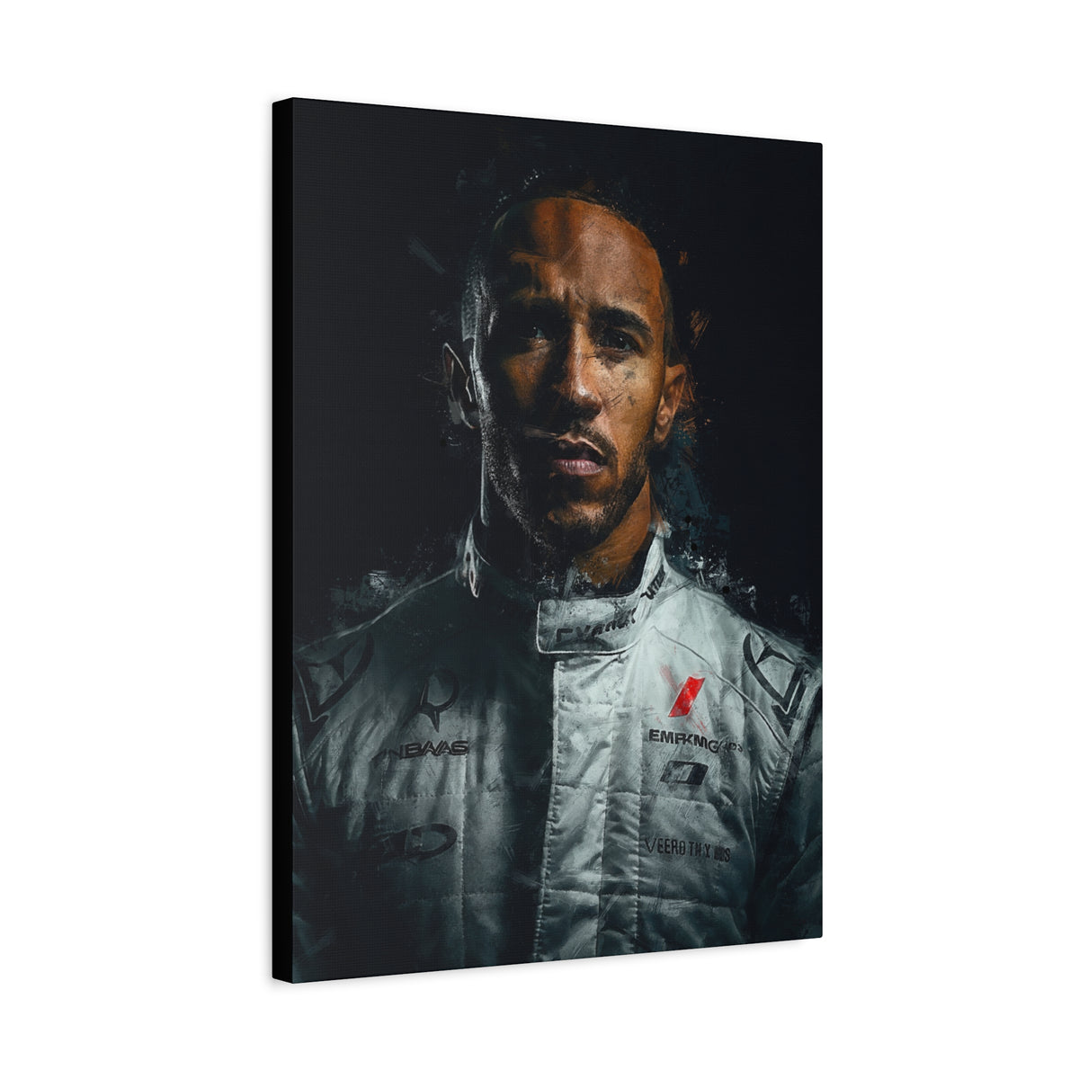 Captivating Lewis Hamilton Portrait - Stretched Canvas Fine Art Print, Ready to Hang, Wall Art Formula One Gift