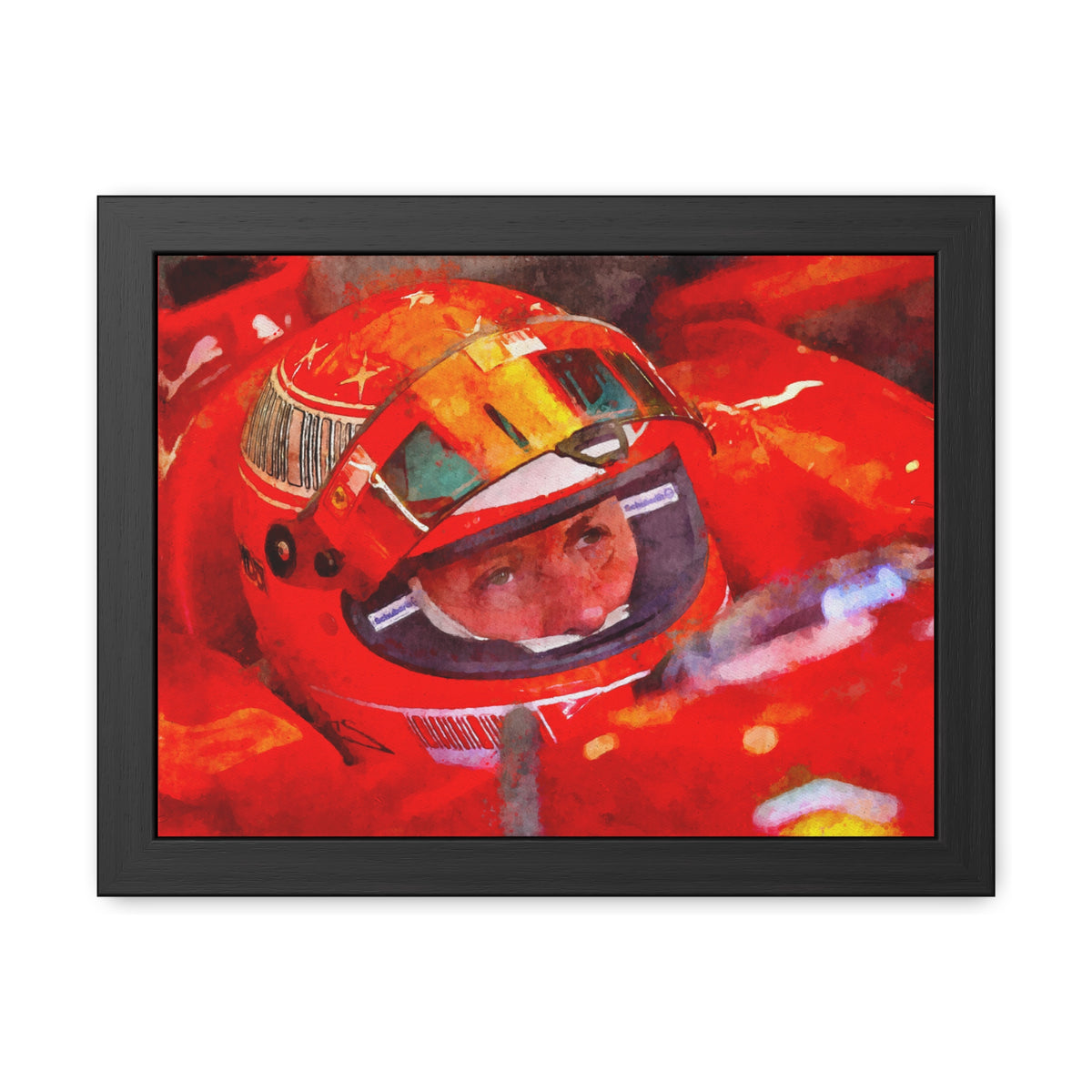 Capture the Speed: Michael Schumacher F1 Watercolour Fine Art Print - Framed Fine Art Poster, Ready to Hang, Wall Art Formula One Gift