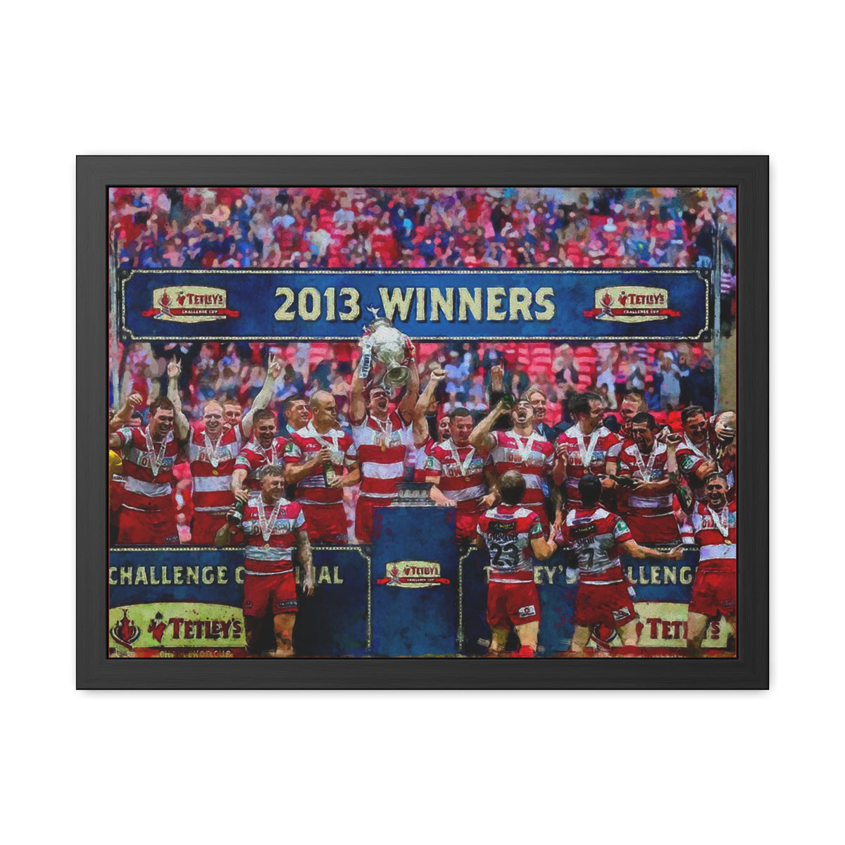Rugby League Challenge Cup Winners 2013 Wigan Warriors Framed Art Print Poster, Ready to Hang, Warriors Fan Gift