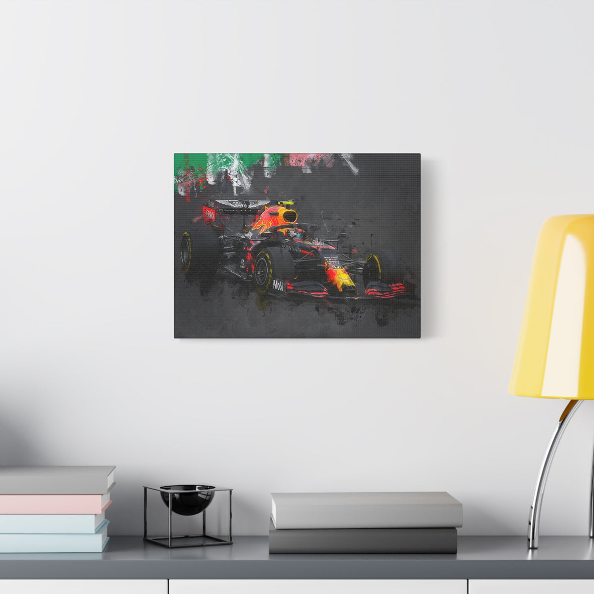 Experience Speed in Style: Stretched Canvas F1 Fine Art Print Poster of Aston Martin - Ready to Hang, Wall Art Formula One Gift