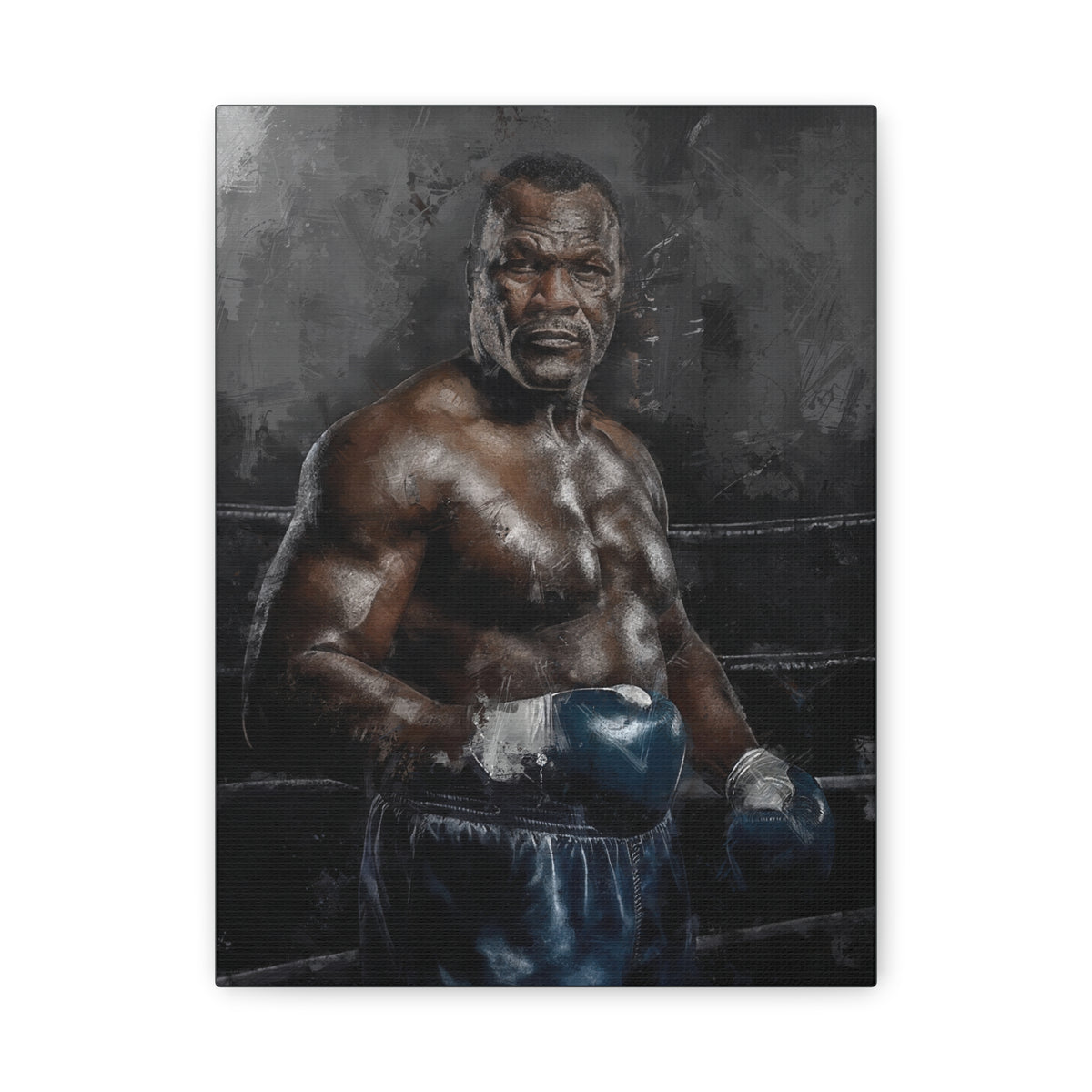 Smokin' Joe Frazier: Stretched Canvas Fine Art Boxing Print Poster - Ready to Hang, Wall Art Boxing Gift
