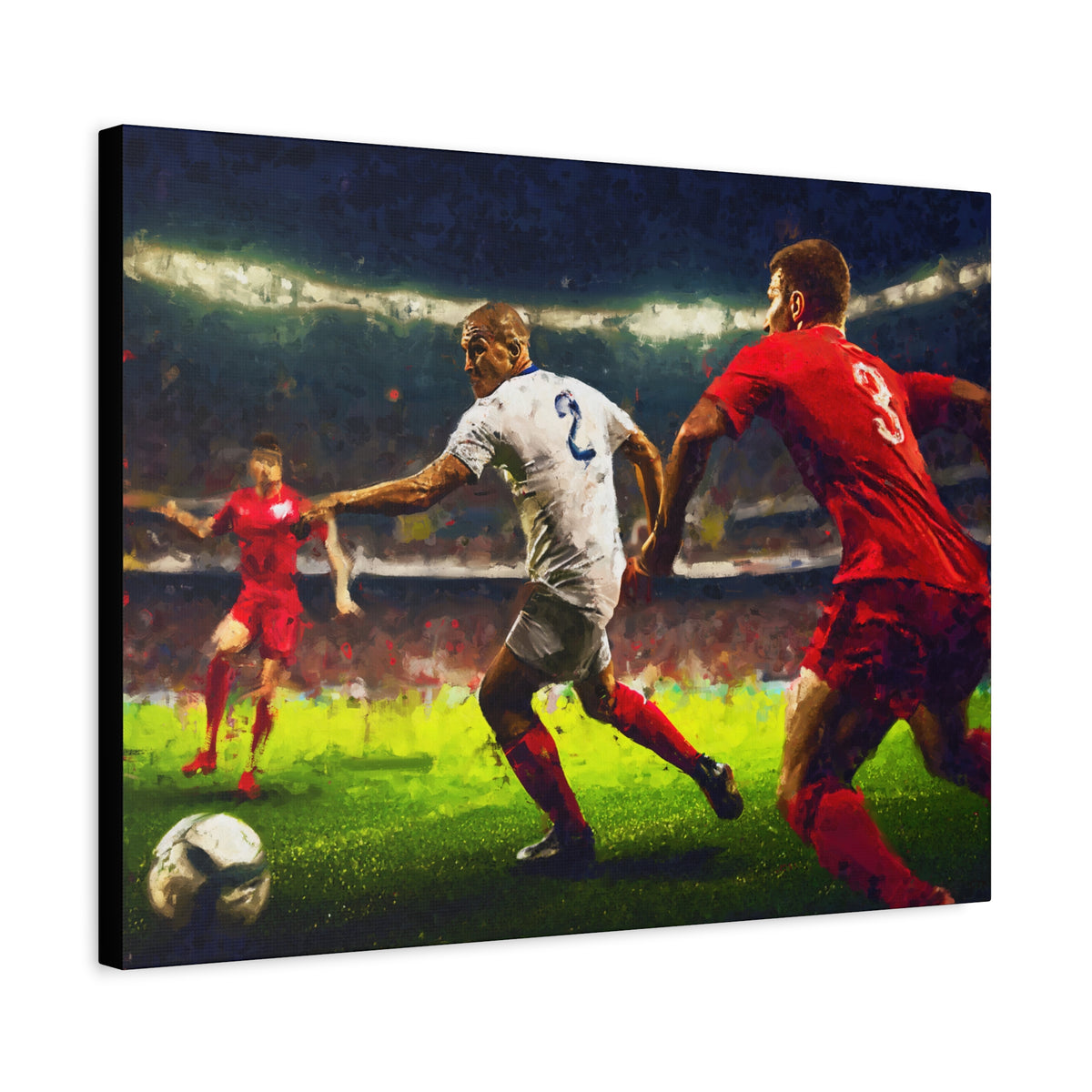 Passion Unleashed: Impressionist Soccer Painting Print on Stretched Canvas - Ready to Hang Football Fine Art Poster, Ideal Football Fan Gift
