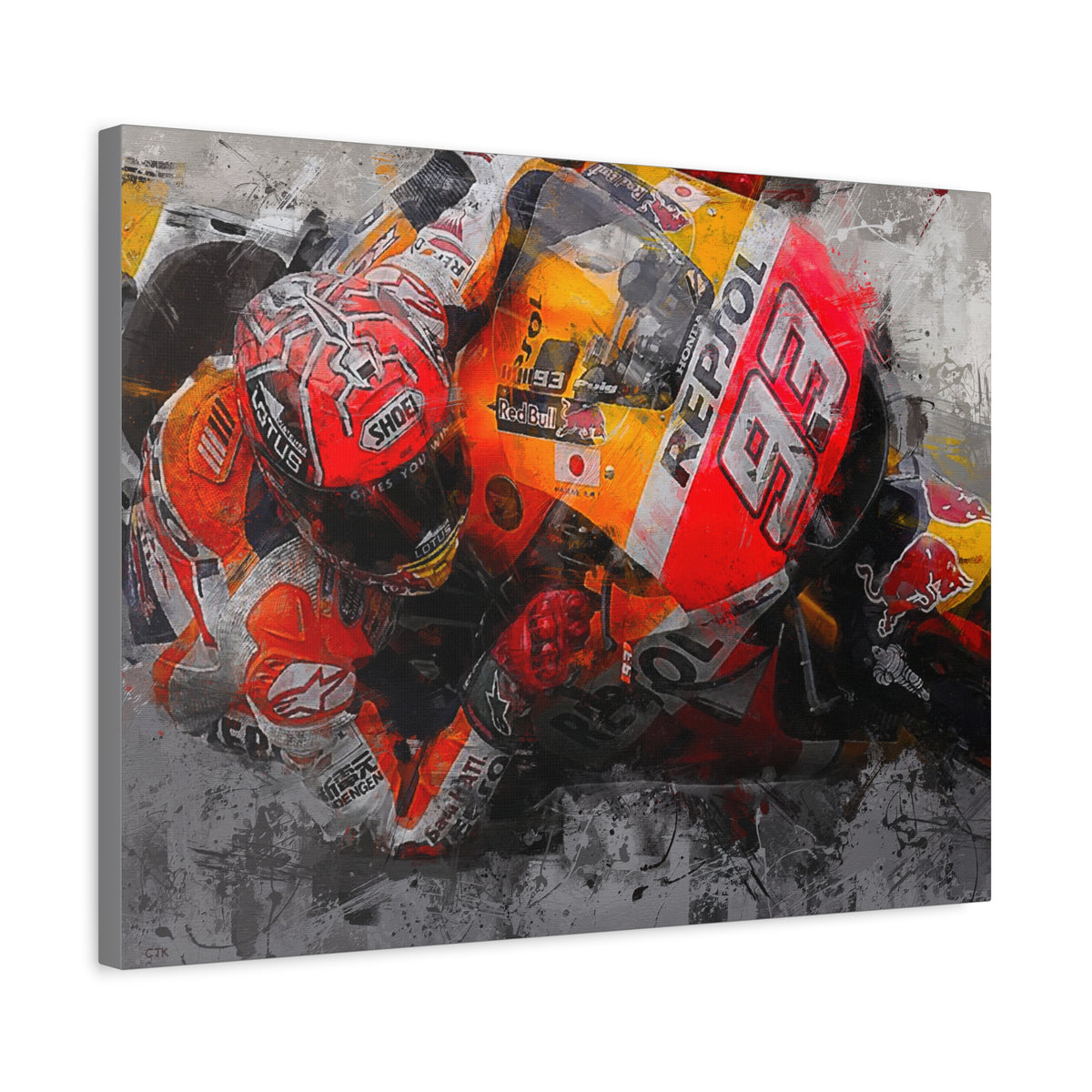 Marc Marquez Masterpiece, Stretched Canvas Fine Art MotoGP Print Poster, Ready to Hang, Wall Art MotoGP Gift