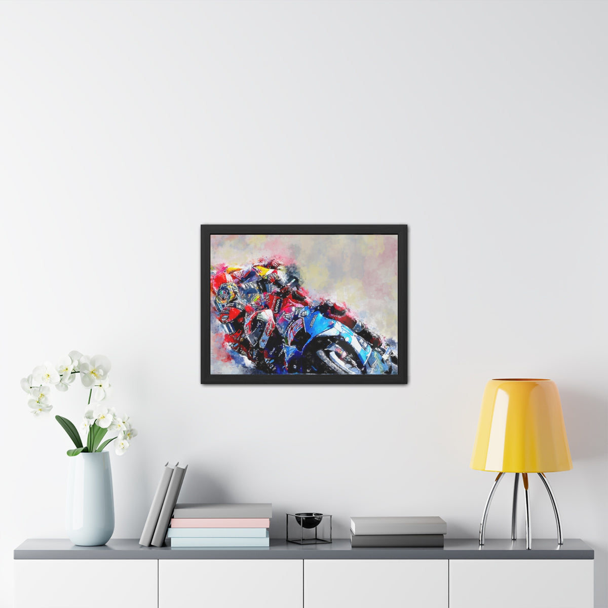 Ride the Thrills: Framed Watercolour MotoGP Fine Art Print Poster Masterpiece - Ready to Hang, Wall Art MotoGP Gift