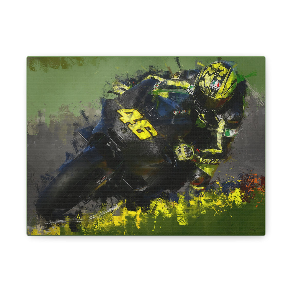 Capture the Thrill: Stretched Canvas Fine Art MotoGP Print Poster - Ready to Hang, Wall Art MotoGP Gift