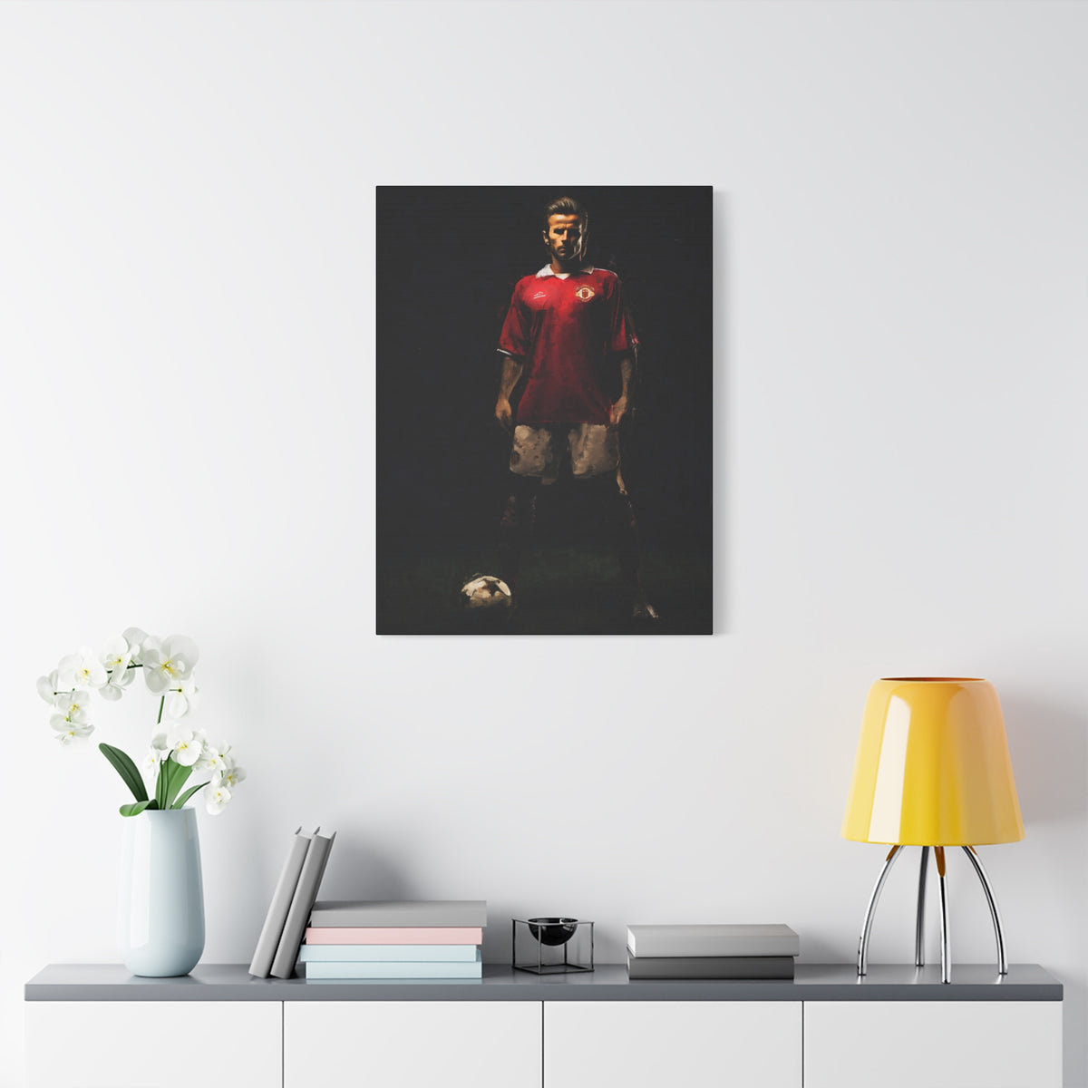 Beckham's Elegance: Impressionist Portrait Painting - Stretched Canvas Football Fine Art Print Poster- Ready to Hang Football Wall Art